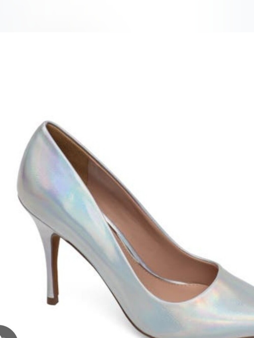 LINEA PAOLO Payton Silver Iridescent High Heel Pump 8.5 NEW